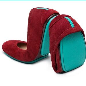 Tieks Rouge Dark Red Suede Ballet Flats